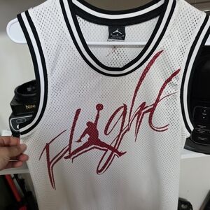 Jordan White and Red Dri-FIT Tank